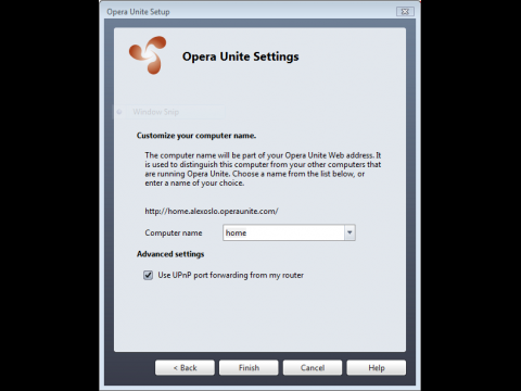 Opera Unite - Name des Computers festlegen
